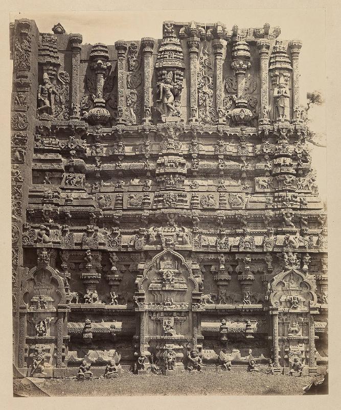 Tarputry [Tadpatri]: Temple in ruins near the river. Another portion of base of northern tower in detail