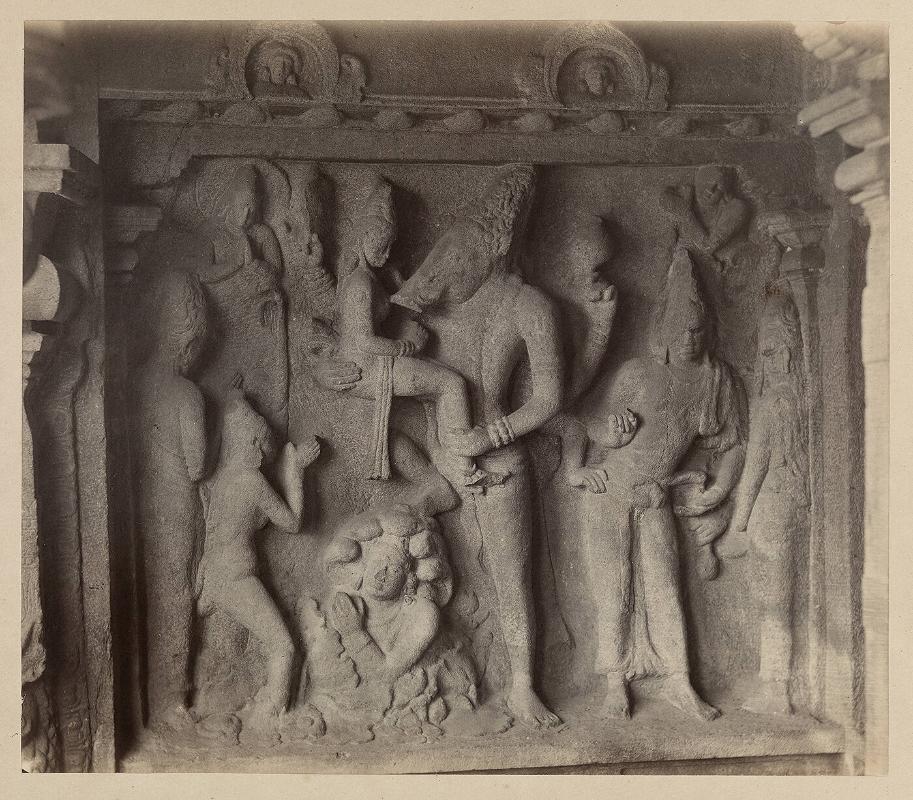 Mahavellipore, near Madras, Basso-relievo on left side of Vishnu Temple