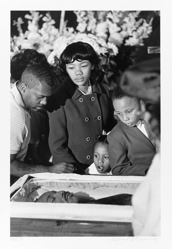 Dr. Martin Luther King's children view his body lying in state, Sister's Chapel, Spellman College, Atlanta, April 6, 1968 (from "Countdown to Eternity")