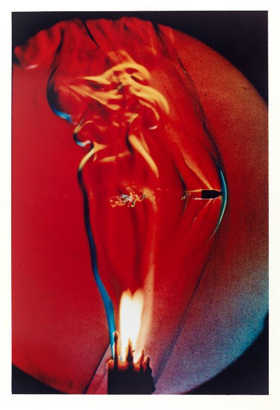 Bullet through Candle Flame, 1973, with Kim Vandiver (from "Ten Dye Transfer Photographs")