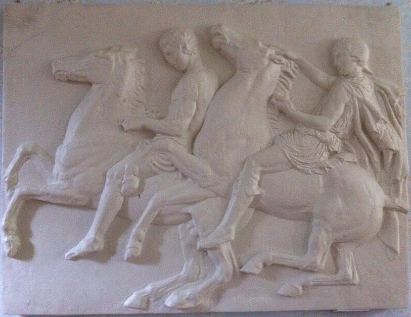 Cast of West Frieze, Slab X with figures on horseback from the Elgin Marble Series, the Parthenon, Athens, Greece