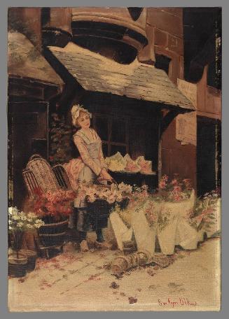 Girl in Front of a Flowershop