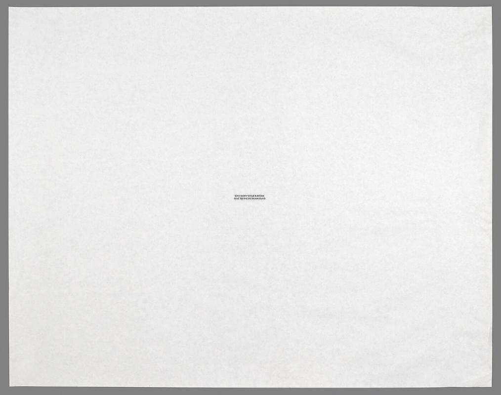 [Give a City Child a Break]: Image from Stacks from Felix Gonzalez-Torres Exhibition, Guggenheim Museum, March 3-May 10, 1995