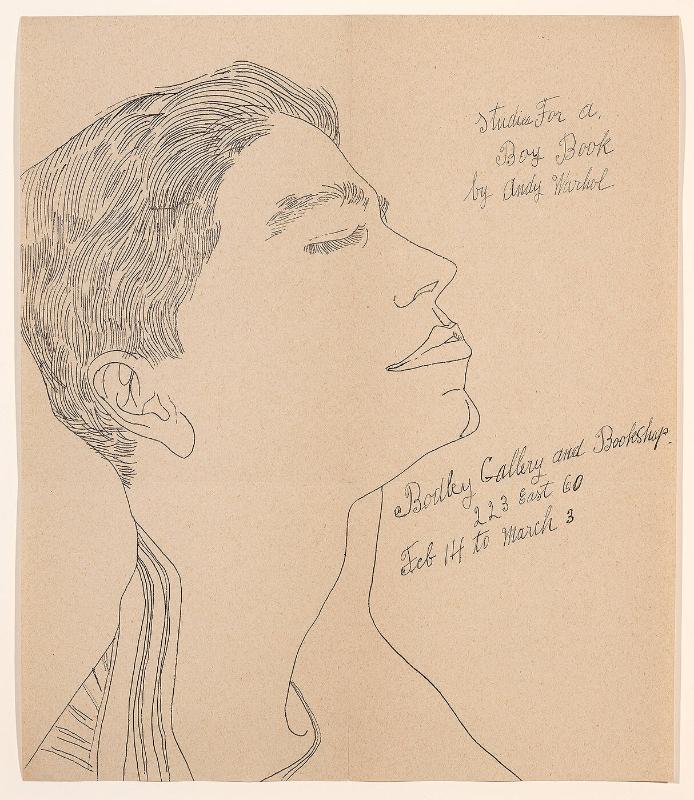 Studies for a Boy Book by Andy Warhol, Bodley Gallery & Bookshop 223 East 60, Feb 14 to Mar 3