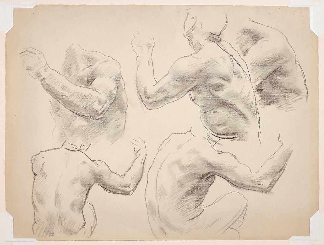 Studies of Male Nudes (most likely for the Boston Public Library Murals)