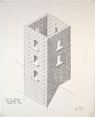 Study for a Building with Footholds for Climbing the Walls (exterior)