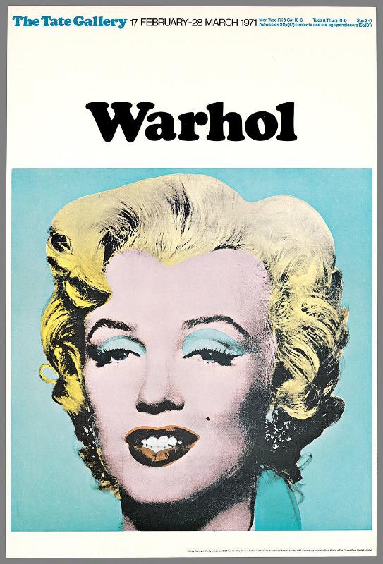 Exhibition poster: Andy Warhol, Tate Gallery, February 17-March 28, 1971