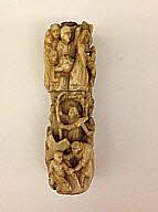 Sections of a Crosier depicting The Adoration of the Magi and The Carrying of the Cross