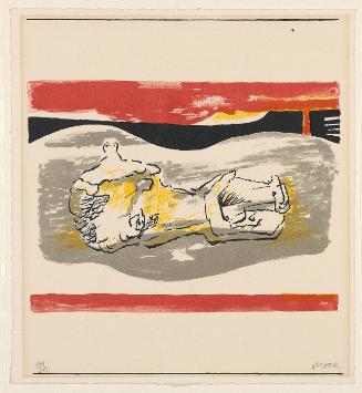 Reclining Figure with Red Stripes