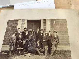 Lyceum Group Photograph with Bear, Jackson Hall