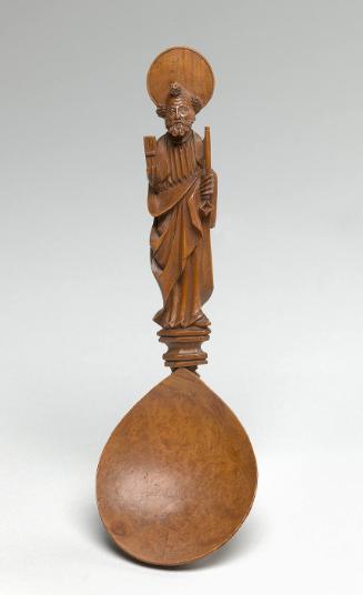 Hand carved apostle spoon depicting St. Peter