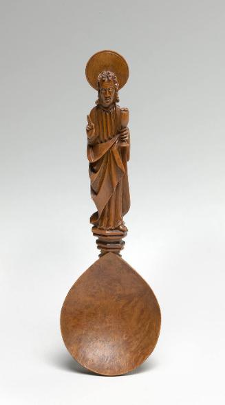 Hand carved apostle spoon depicting Christ or St. John(?)