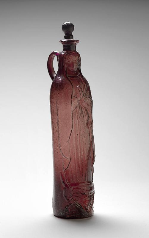 Bottle in the form of a woman praying (Virgin?)