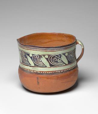 Wide mouthed pitcher with lustre glaze