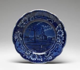 Plate with Winter View of Pittsfield, Massachusetts