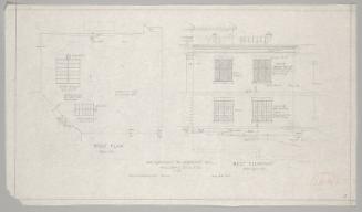 An Addition to Lawrence Hall, Roof Plan and West Elevation: LH-16