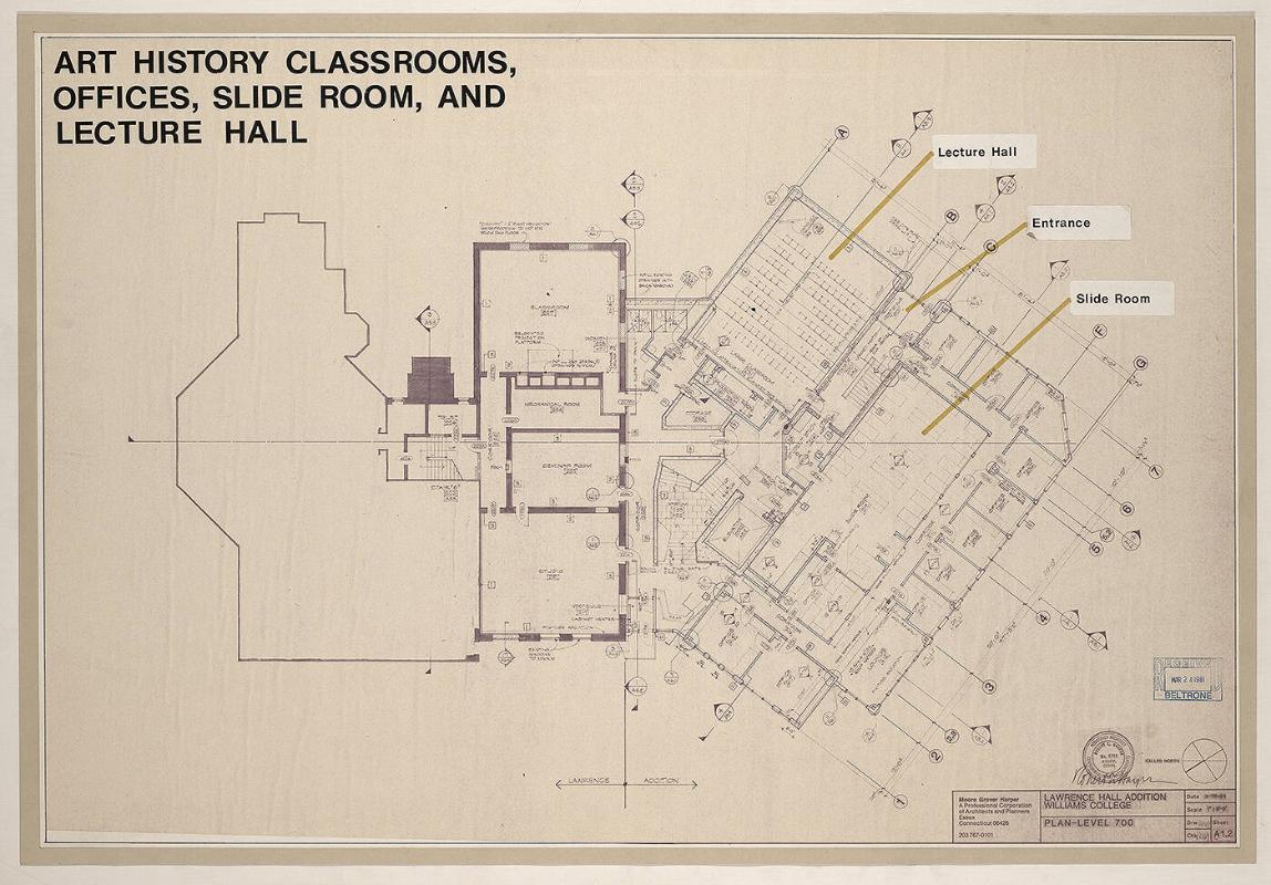 Art History Classrooms, Offices, Slide Room & Lecture Hall, Lawrence Hall Addition Plan Level 700