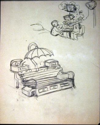 Study for a robot baby-sitter and a desk theme