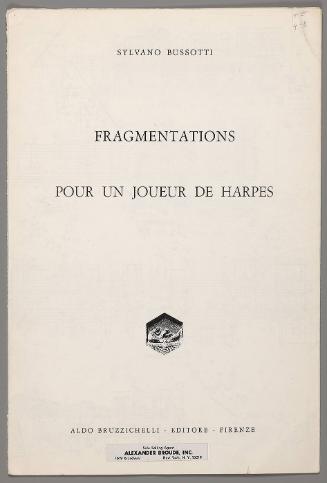 Fragmentations pour un joueur de Harpes (for a Harp-player)