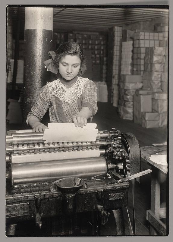 Young Worker in Paper Factory