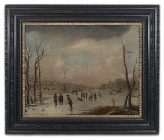 Young Men Playing "Kolf" in a Winter Landscape