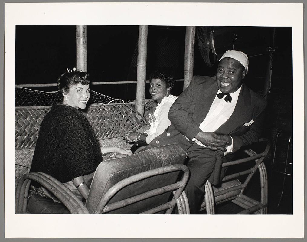 Lucille and Louis Armstrong with friend, Honolulu, Hawaii