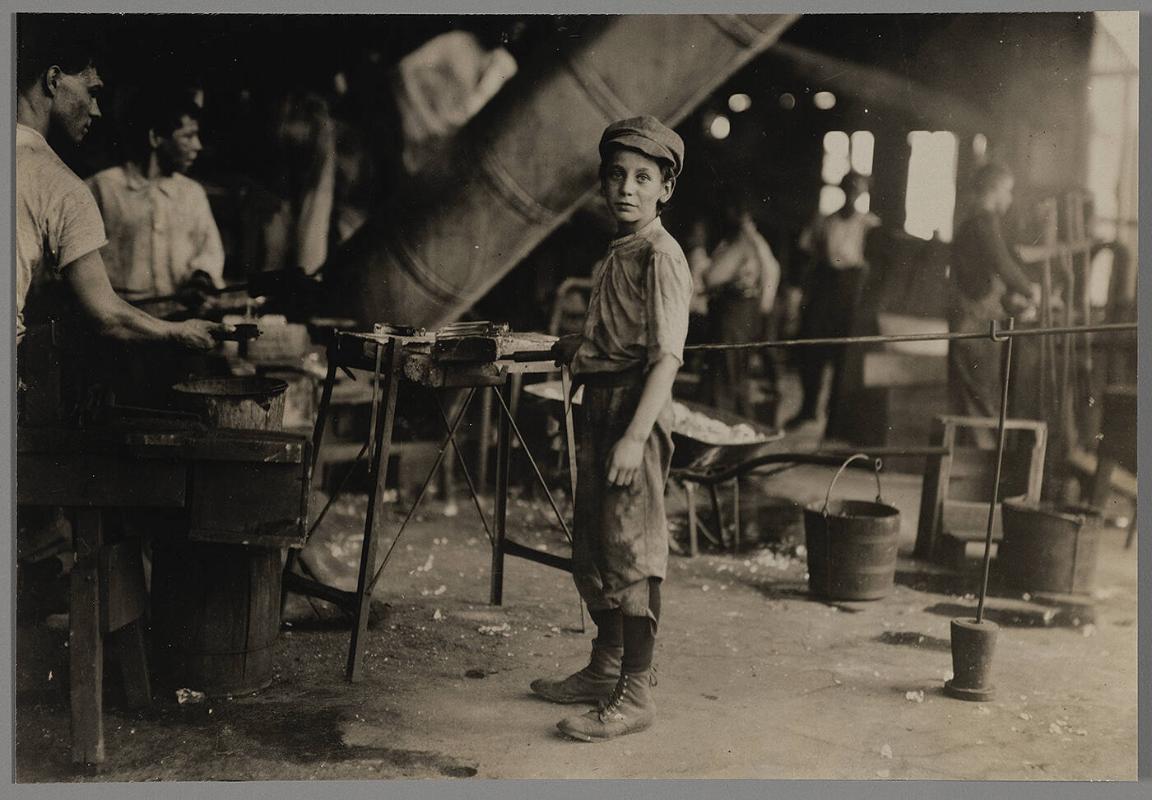 "Carrying-in" boy in Alexandria Glass Factory, Alexandria, Va, June 1911 (Robert Kidd, 12 years old)