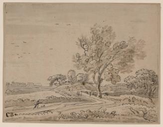 Landscape with a prominent tree