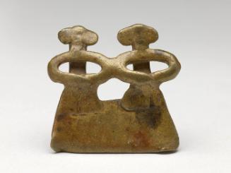 Pendant in the form of two figures (possibly repurposed as an Akan gold weight)