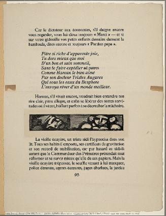 Page from a book with wood block