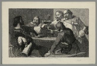 Untitled: men drinking around a table