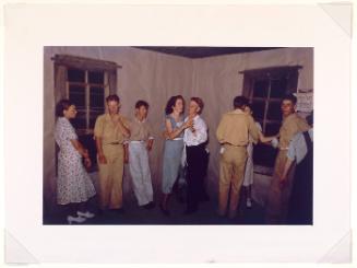 Round dance between squares, at dance in McIntosh County, Oklahoma