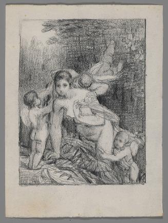 Female Nude with Putti (study)
