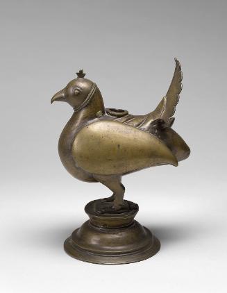 Dinanderie Lamp in the Form of a Pigeon