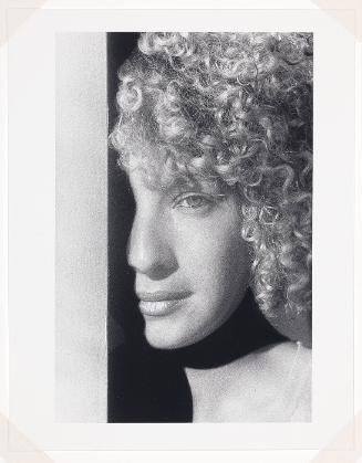 Untitled: face in shadow, curly blond hair(from "If and Silk")