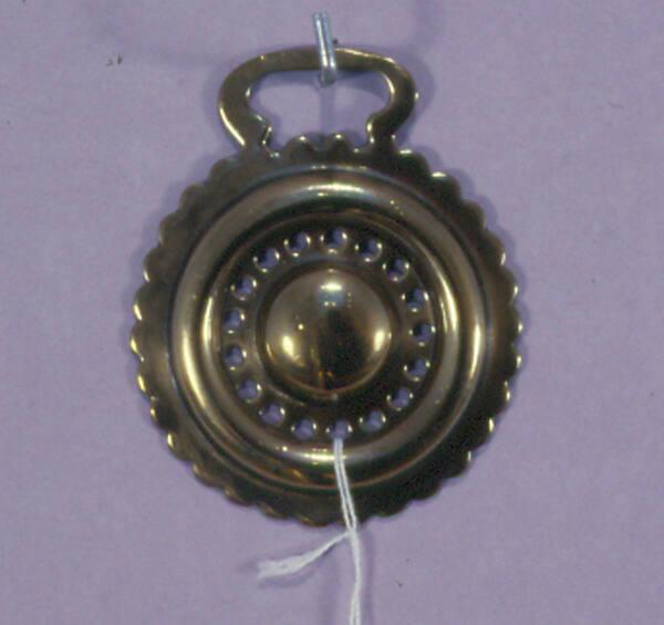Horse Brass, Circular Disc With Domed Center and Ring