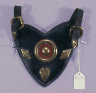 Horse Brass, Heart Shaped Leather Piece