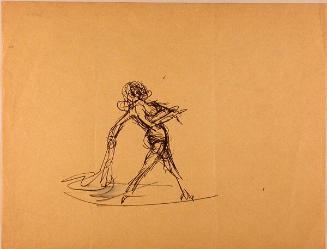 Untitled: Sketch of woman walking