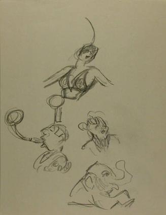 Untitled: Sketch of circus performers