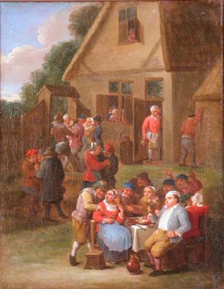 Exterior of an Inn with Peasants at a Table