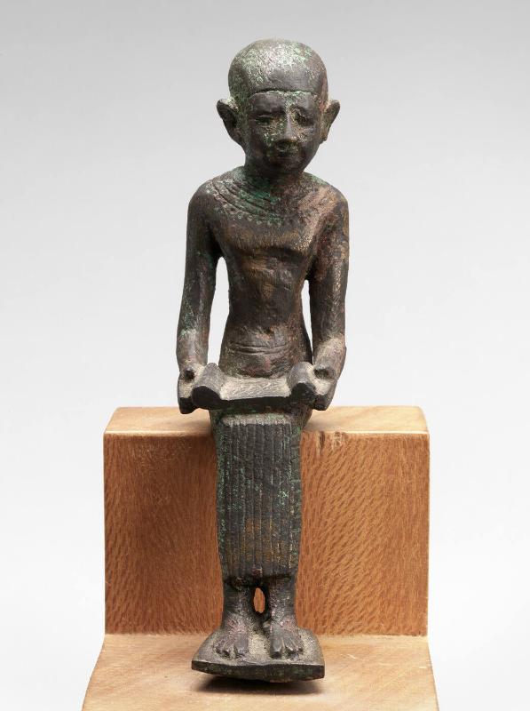 Statuette of Imhotep, Seated with Papyrus Scroll