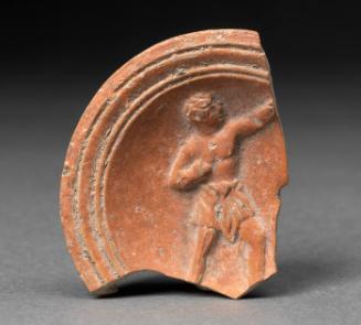 Fragment from an oil lamp with boxer motif