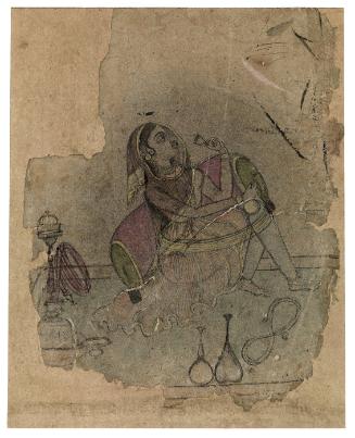 A Princess Drinking Wine on a Terrace