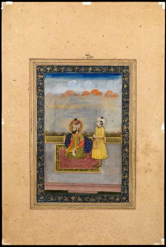 Emperor Humayun and an attendant on a terrace