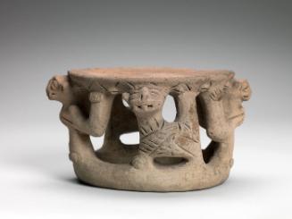 Ceremonial stand with monkeys and jaguars