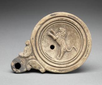 Oil lamp with lion motif