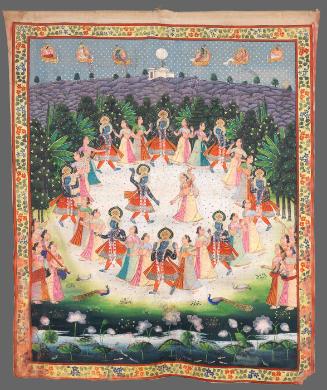 Rasa Lila: Krishna dances with Radha and with each of the village Gopis