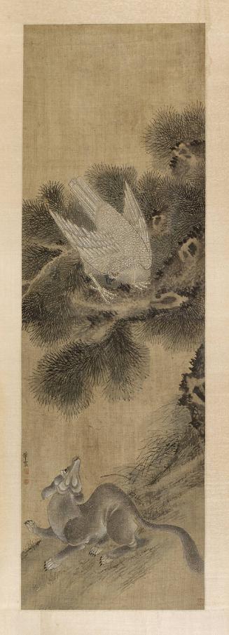 Untitled: hawk and fox