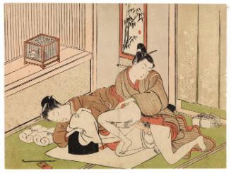 A Woman and her Lover Before a Hanging Scroll