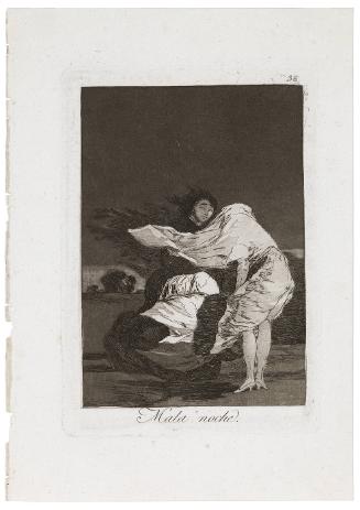 Mala Noche (A Bad Night) (from Los Caprichos), Plate 36
